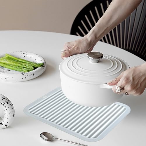 Silicone Trivets Mat - Heat Resistant Hot Pads for Kitchen - Gray, 3 Pcs