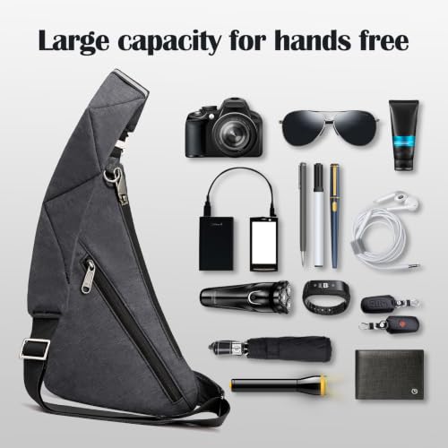 Pro Anti-Theft Crossbody Sling Bag with Zipper Lock RFID Blocking - Right Handed