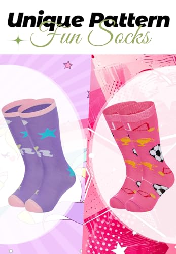 Toddler Girls Soccer Knee High Socks - Breathable Cotton - 6-9 Years Pink