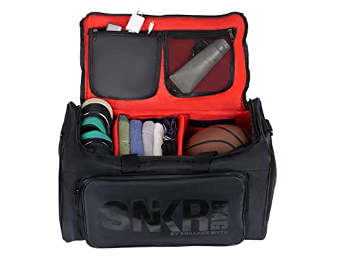 Dawbun Red Multifunctional Sneaker Travel Duffle Bag for Men with 3 Adjustable Compartments