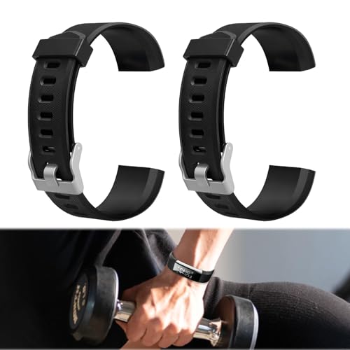 Replacement Watch Bands for ID115plus HR & Very Fit Pro - Black Set