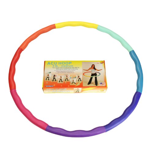 Weighted Hula Hoop - 3M Rainbow Design with Wavy Ridges