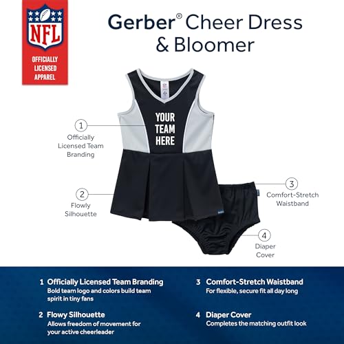 NFL Baby Girls Cheerleader Dress and Diaper Cover Set