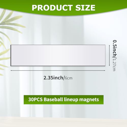 30 Magnetic Strips for Baseball Lineup Board - 0.5 x 2.35 Inch