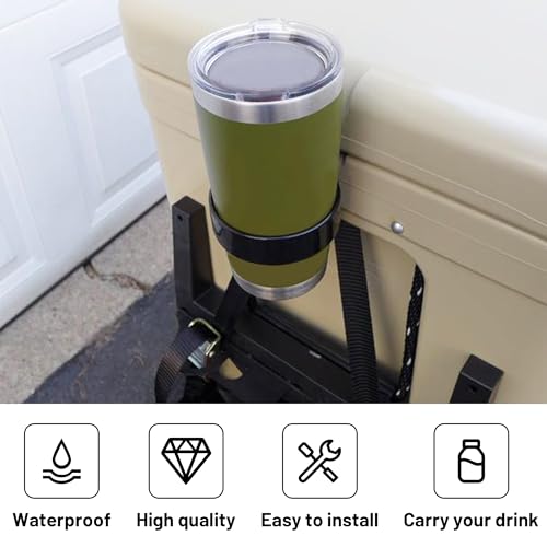 Omoojee Medium Black Cooler Beverage Holder for YETI Tundra & RTIC Coolers – Secure Drink Organizer