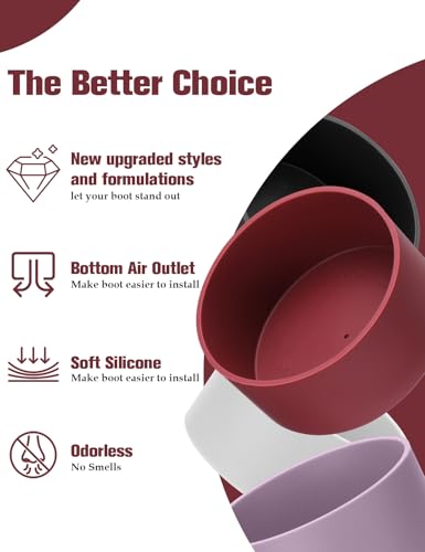 Silicone Boot for Owala Water Bottle 24oz - Black Cherry (2PCS)
