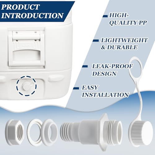 Threaded Drain Plug Replacement with Tethered Cap for Igloo Coolers