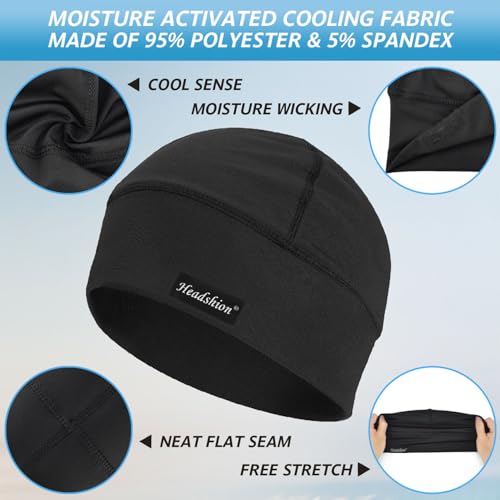 Cooling Skull Cap for Men & Women - One Size, 2 Black