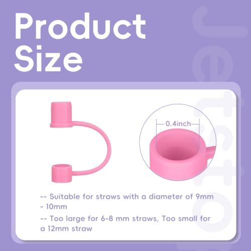 8-Piece Silicone Straw Cover Caps for Hydro Flask Tumblers - Blue/Pink/Brown/White