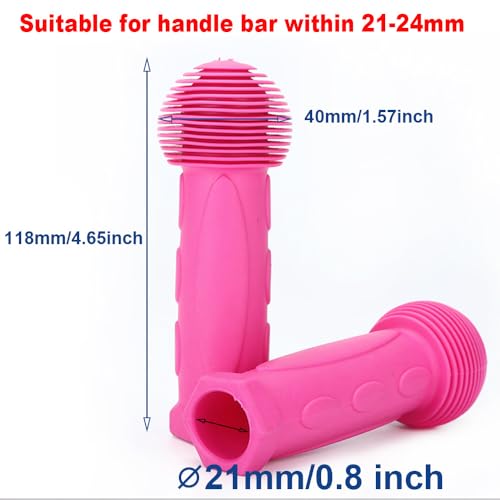 Kids Scooter Handlebar Grips - Rose Red, Soft & Anti-Slip