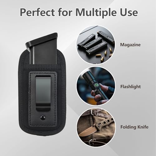 2 Pack Universal Magazine IWB Pouch Concealed Carry 9mm .40 .45 .380