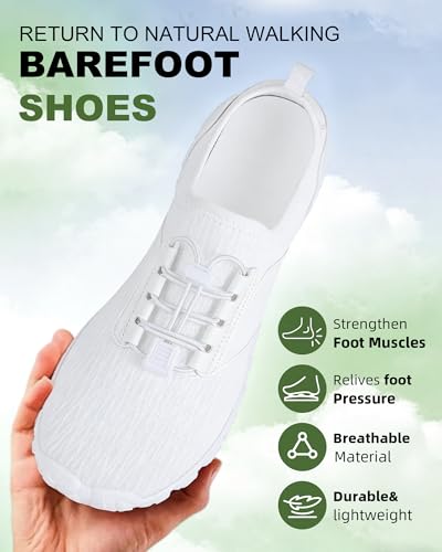 Hi-Y2Kgirls Barefoot Water Shoes for Men & Women 2026 Quick Dry Non-Slip Wide Toe Beach Footwear, 7.5W Women / 6.5W Men, White