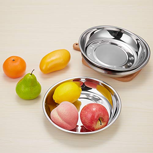 Eslite 9-Inch 18/10 Stainless Steel Dinner Plates - Set of 6