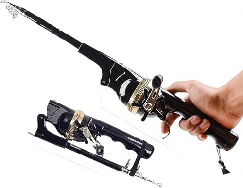 Wloadry Dark Navy Blue Telescopic Fishing Rod and Reel Combo for Beginners & Adults