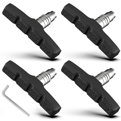 70mm V-Brake Pads for Bicycles - 4 Pack Set with Allen Wrench
