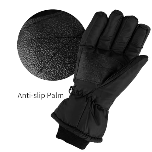 Thermal Ski Gloves - Waterproof & Windproof - Black, Medium