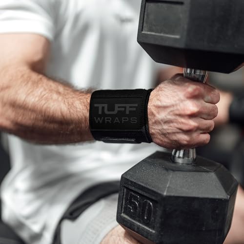 Wrist Wraps for Weightlifting - No Thumb Loops, Black/Black