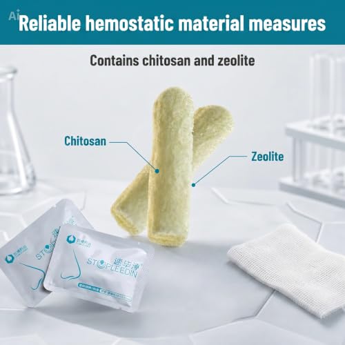 Nasal Sponges for Nosebleed Control - Chitosan Hemostatic Dressing, 4 Pack