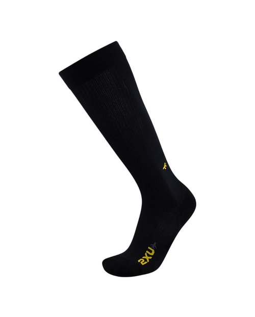 2XU Flight Compression Socks, Black/Black, Large 1