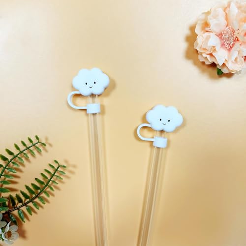 Cloud Shape Straw Covers - 2 Pack Silicone Toppers for 14oz-40oz Tumblers