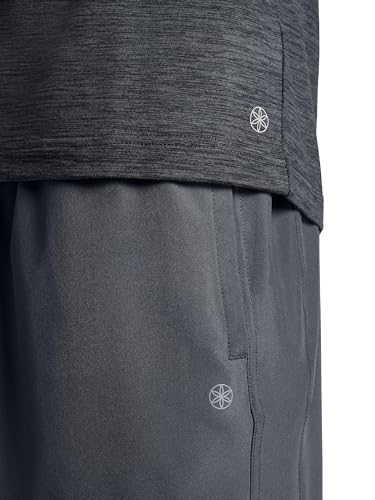 Gaiam Men's Power Long Sleeve Crewneck Top - Large Black Heather Fleece