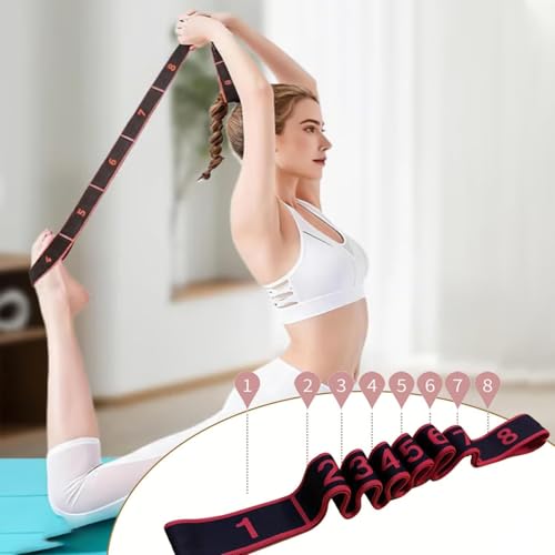 Fitness Resistance Bands with Handles for Stretching - Rose Pink