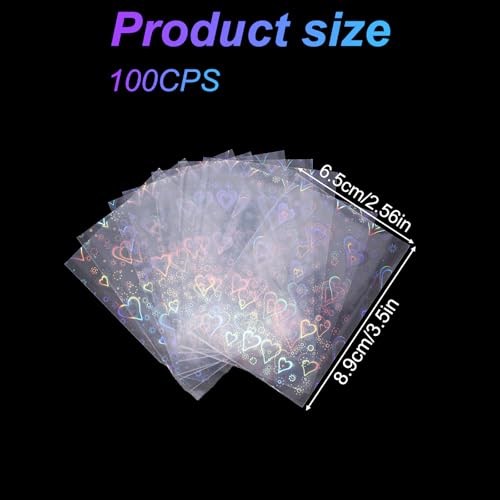 Photocard Sleeves - 100 Pack, Heart-Shaped Design