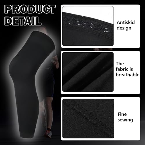 Compression Leg Sleeves for Sports - Black, M Size