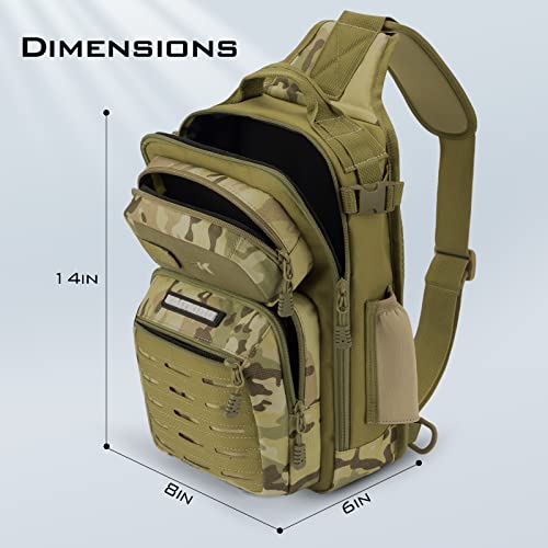 Fishing Sling Bag with Rod Holder - Water-Resistant Backpack