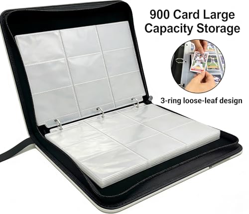 9-Pocket Card Binder - Baseball Rabbit Design with 900 Pockets