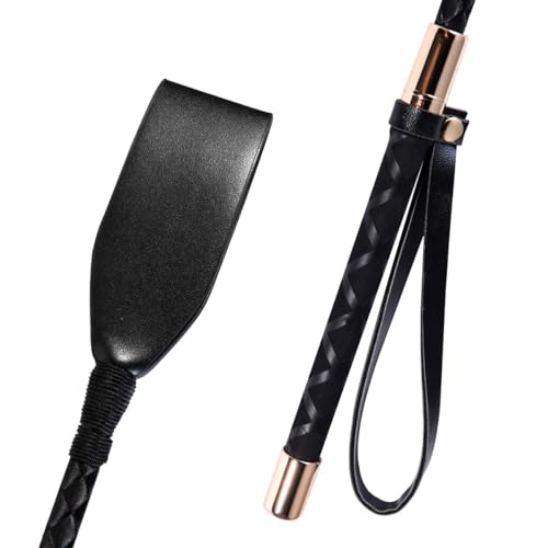 18 Inch PU Leather Riding Crop - Gold Style A