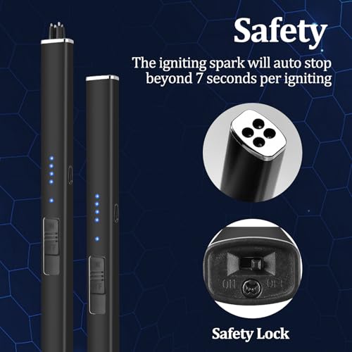 Rechargeable Electric Candle Lighter - Windproof Black