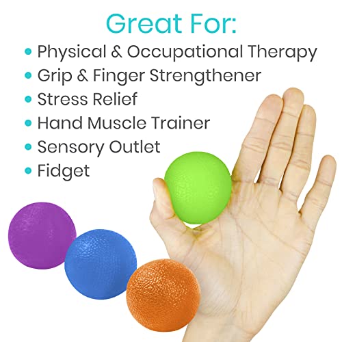 Hand Therapy Stress Balls - Blue Grip Strengthener for Pain Relief