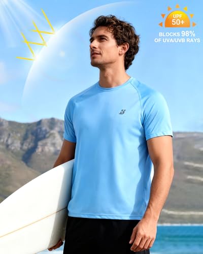 Men's Short Sleeve Rash Guard - UPF 50+ UV Protection Swim Shirt