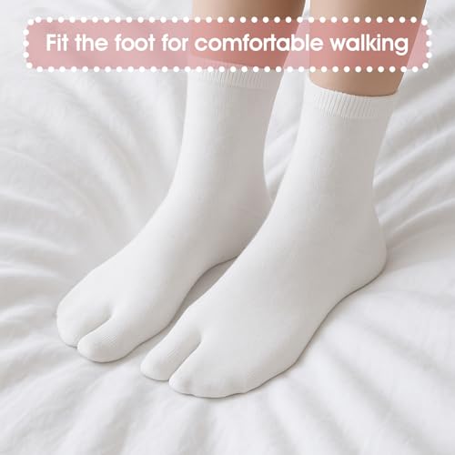 4 Pairs Japan Tabi Socks - Cotton Split Toe for Flip Flops