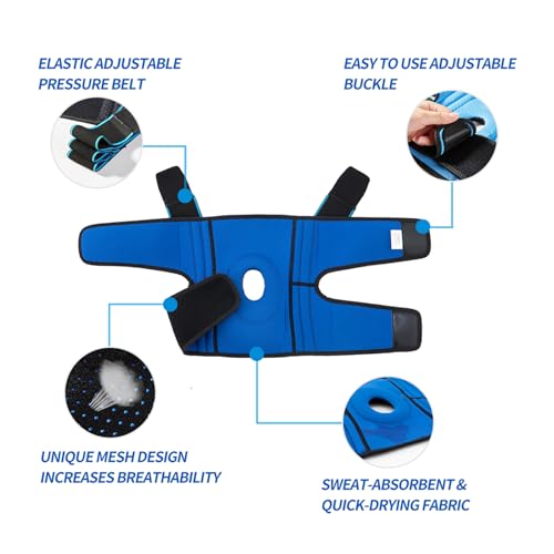 Knee Brace with Side Stabilizers & Gel Pad - Blue & Black, Medium