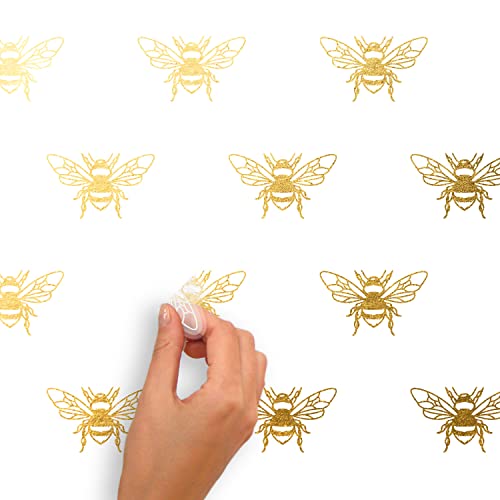 RoomMates RMK4957SCS Gold Bee Peel and Stick Wall Decals