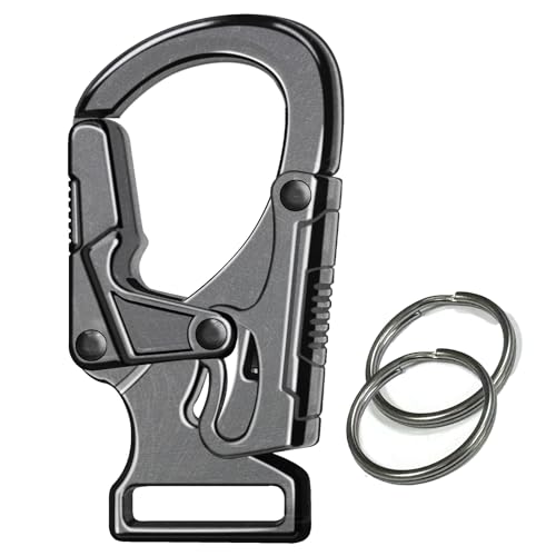 Ahiller Gunmetal Dual-Locking Carabiner Clip Keychain - 1P
