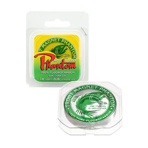 Phantom Fluorocarbon Leader Line - Ultra-Invisible 3lb Tippet, 50m