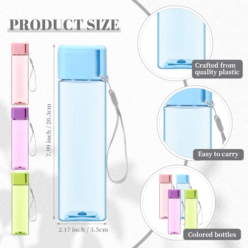 Mifoci 30 Pack 17 Oz Multicolor Leak-Proof Plastic Water Bottles Bulk