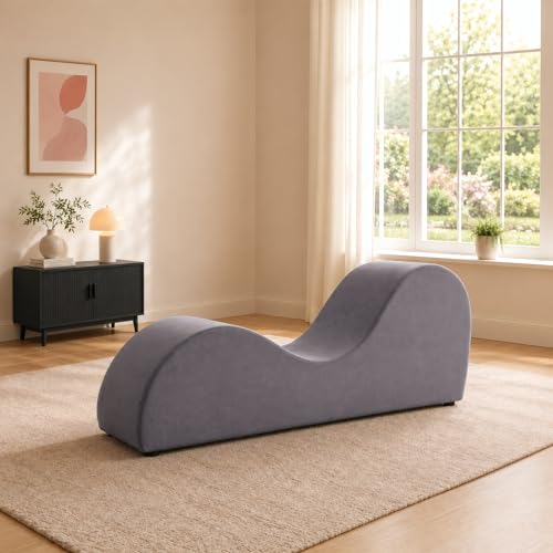 Ergonomic Yoga Chaise Lounge Chair - Gray | 330 lb Capacity