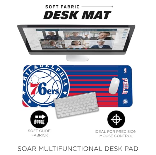 NBA Multifunctional Desk Mat - 31.5"x12" Non-Slip, Water-Resistant