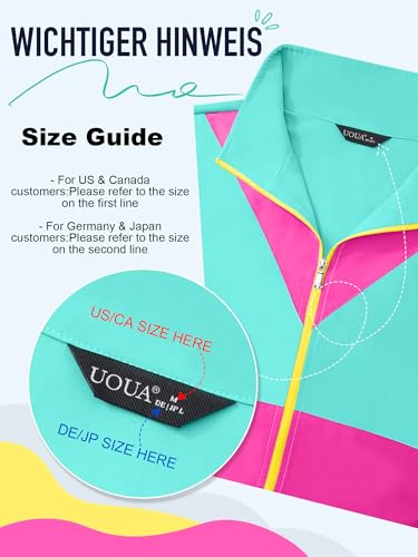 UOUA Women's 80s 90s Windbreaker Tracksuit Set Mint Green Large