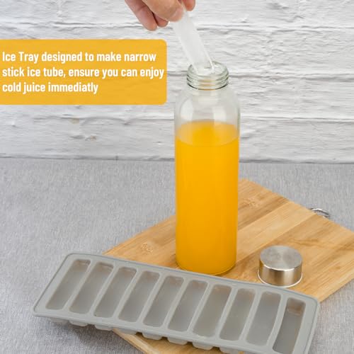 Zukro 18 oz Glass Water Bottles with Stainless Steel Leak-Proof Lids - 12 Pack