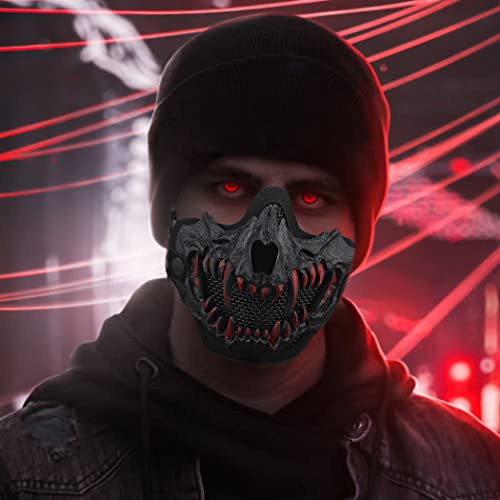 Tactical Airsoft Half Face Mask - Black Skeleton Design