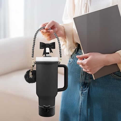 Stanley Cup Accessories Set - 7PCS Bow Charms - Black