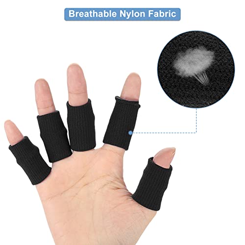Finger Wraps for Sports - 10Pcs Stretchy Finger Protectors - Black