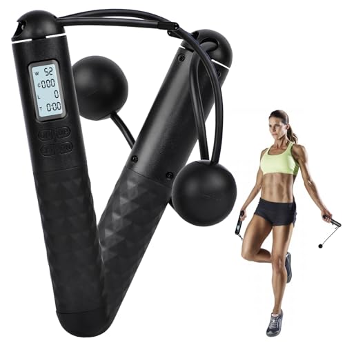 Vizela Digital Jump Rope with Counter - Adjustable Cordless Exercise for Weight Loss