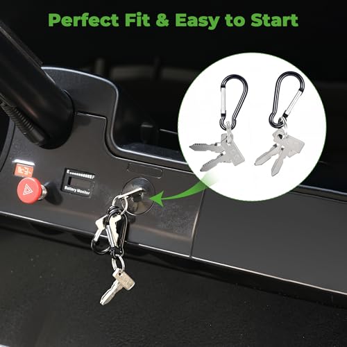4 Pack Golf Cart Keys Replacement for Club Car DS & Precedent - D-Shaped Keychain