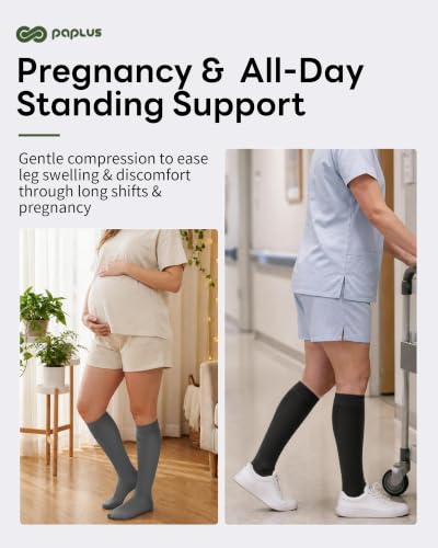 Compression Socks for Women & Men - 3 Pairs, 15-20 mmHg Support - Small-Medium